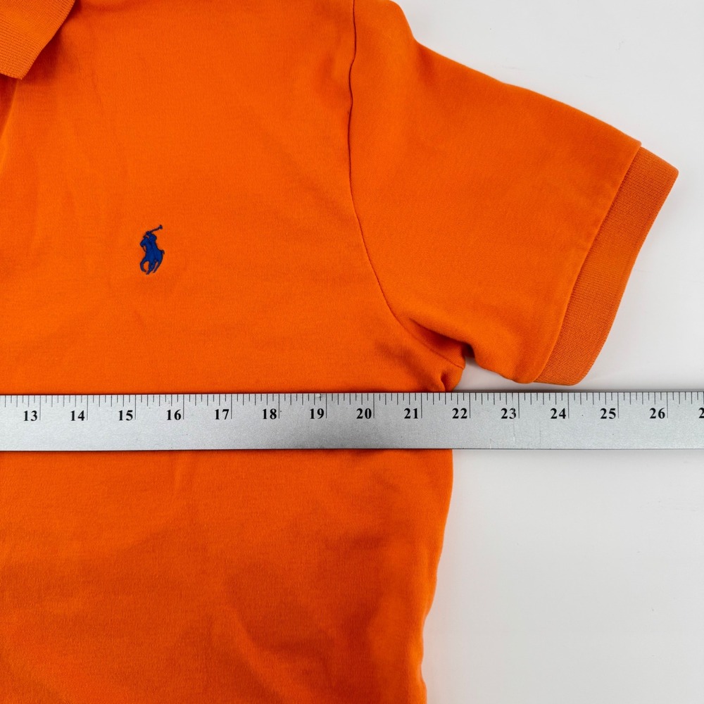 Polo Ralph Lauren Polo Shirt Mens M Orange Blue Pony Short Sleeve Cotton Classic - Picture 7 of 10